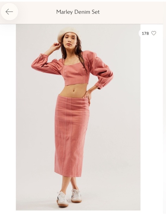 Free People Pants - Free people Pink Marley denim set